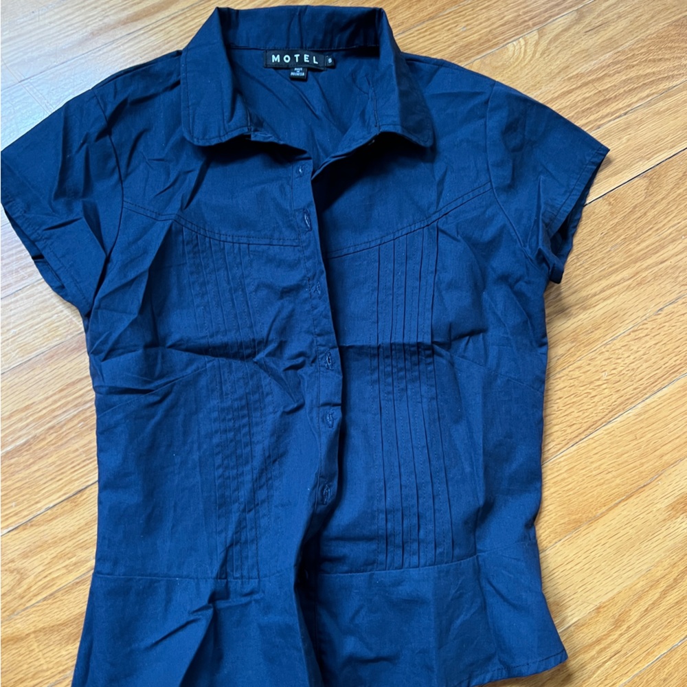 Navy Motel Button-Up Shirt